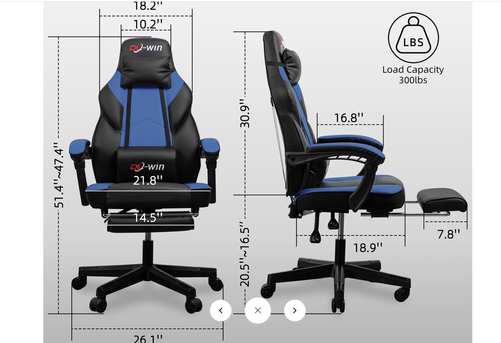 New in Box Gaming Chair for Adults, Gaming Chairs with Footrest,