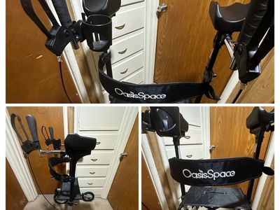 Heavy Duty Folding Walker with Wheels & Adjustable Frame, Rubberized Grips, Supports 500lbs