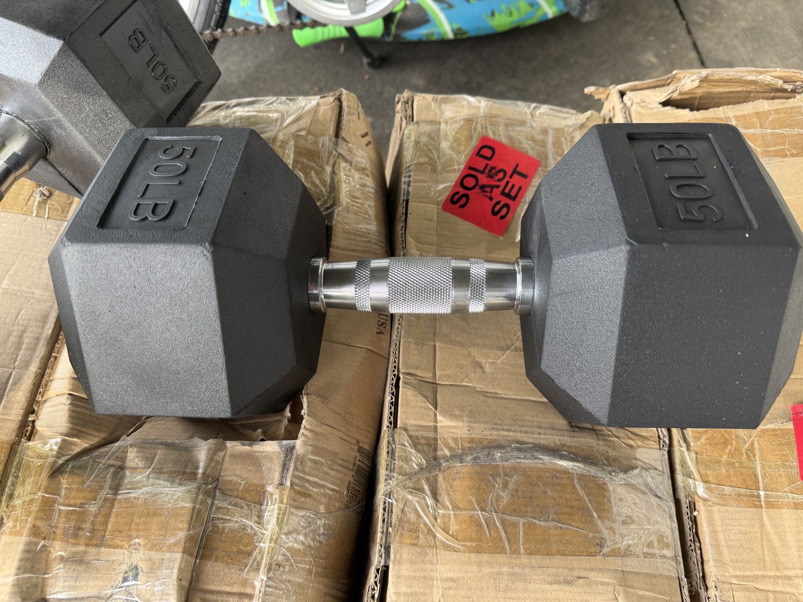 NEW 50 LB DUMBBELLS – PAIR – $125