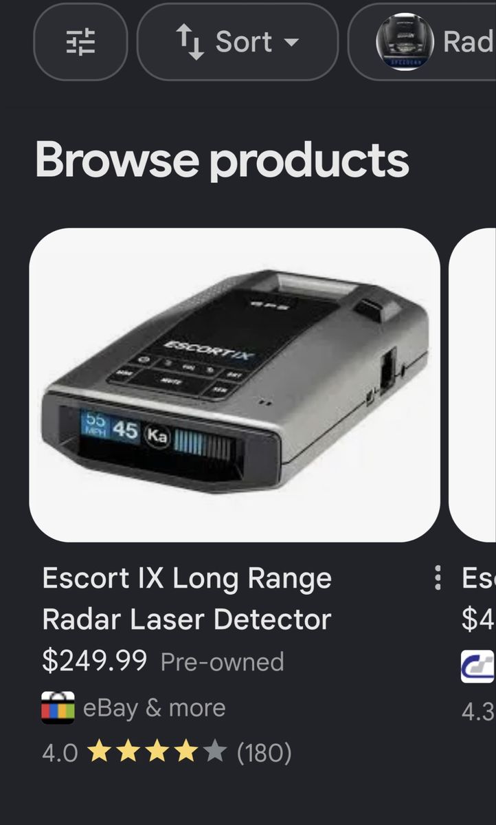 Escort ix radar detector