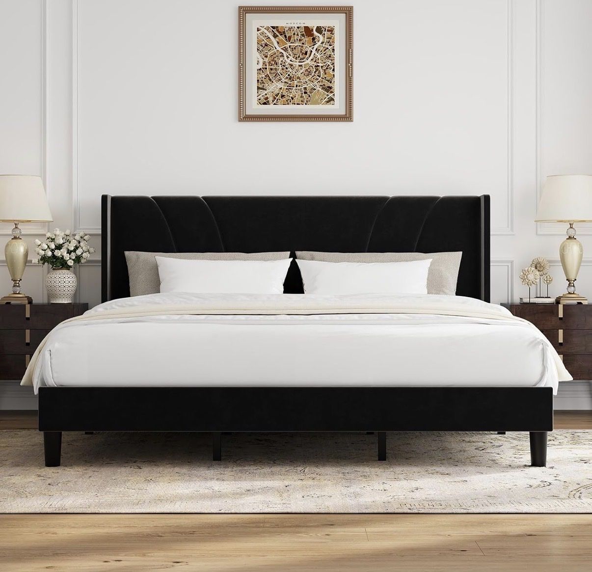 Brand New Modern Black King Bed Frame