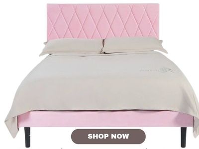 New Pink Full Size Platform Bed Frame