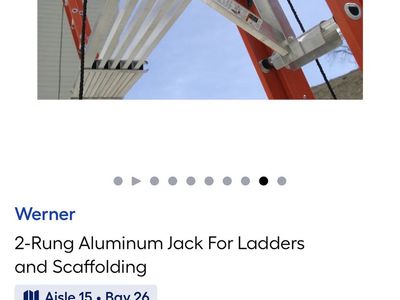 Pair of Werner 2-Rung Aluminum Ladder Jack for Scaffolding Systems