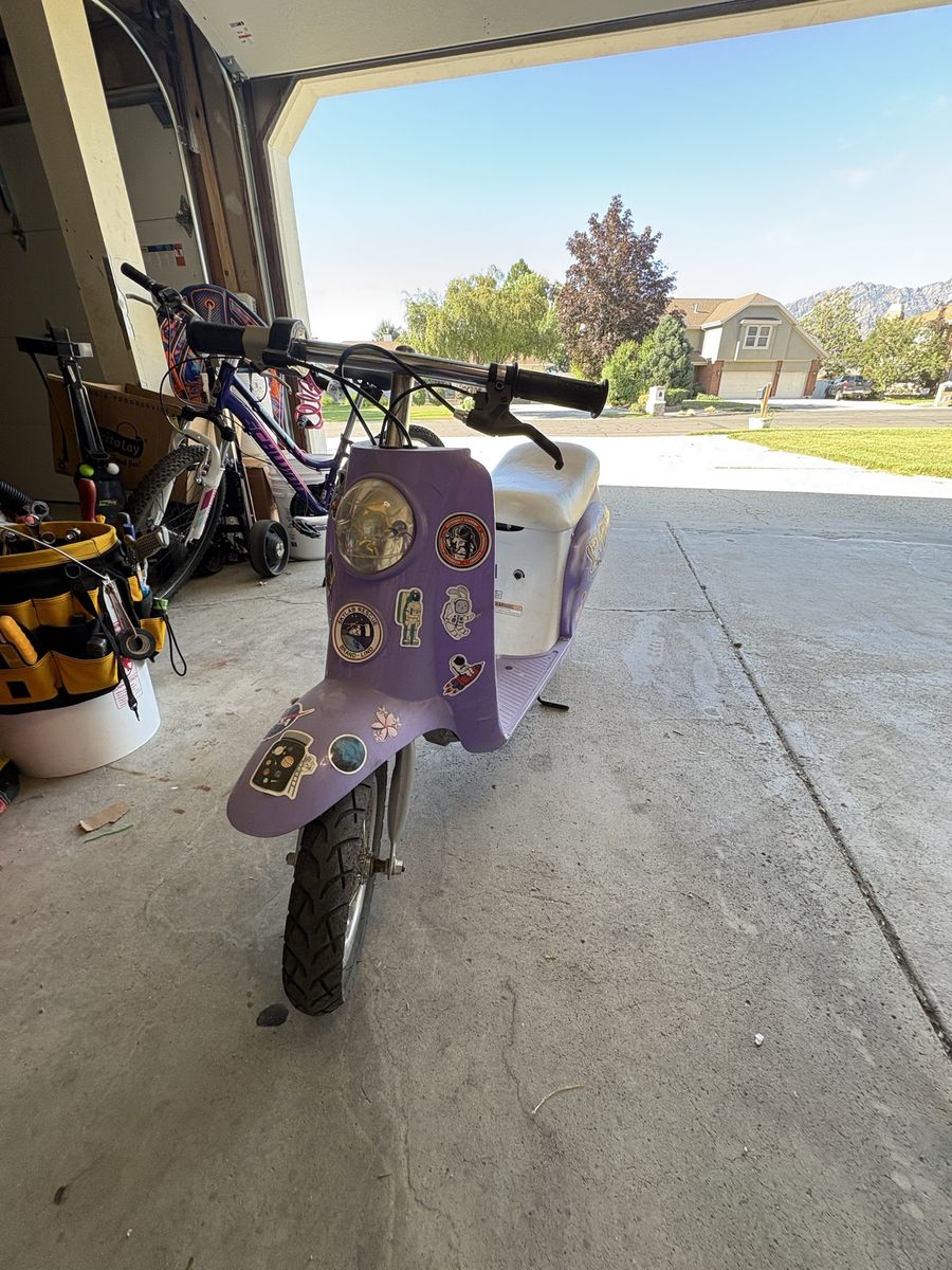 Razor Pocket Mod Electric Scooter - Purple with Custom Stickers