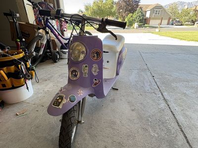 Razor Pocket Mod Electric Scooter - Purple with Custom Stickers