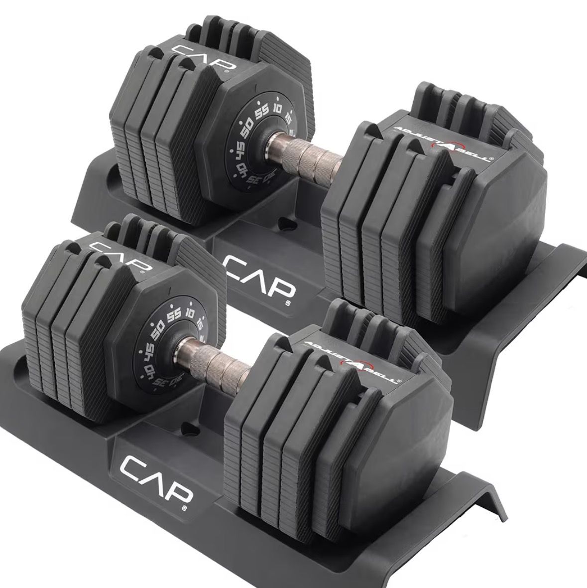 Cap Adjustable Dumbbells Set (10-55 lbs)