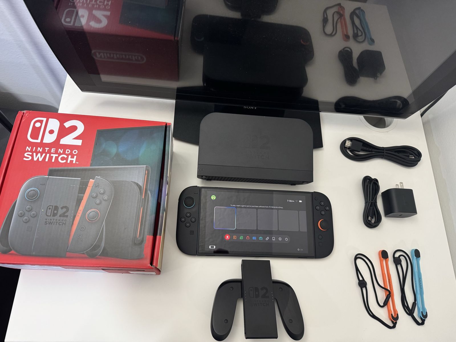 Nintendo Switch 2 / Dock / Joy Cons / Grip / Cords / Box / Like New