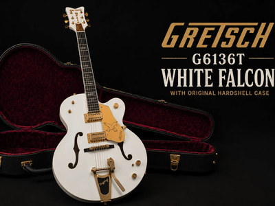 2005 Gretsch G6136T White Falcon MIJ Japan Hollow Body Bigsby OHSC Gold w/Case
