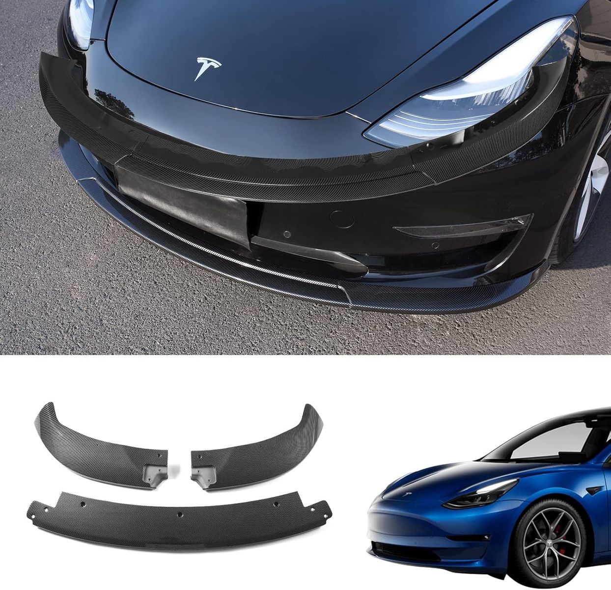Tesla Model 3 Front Bumper Lip Kit