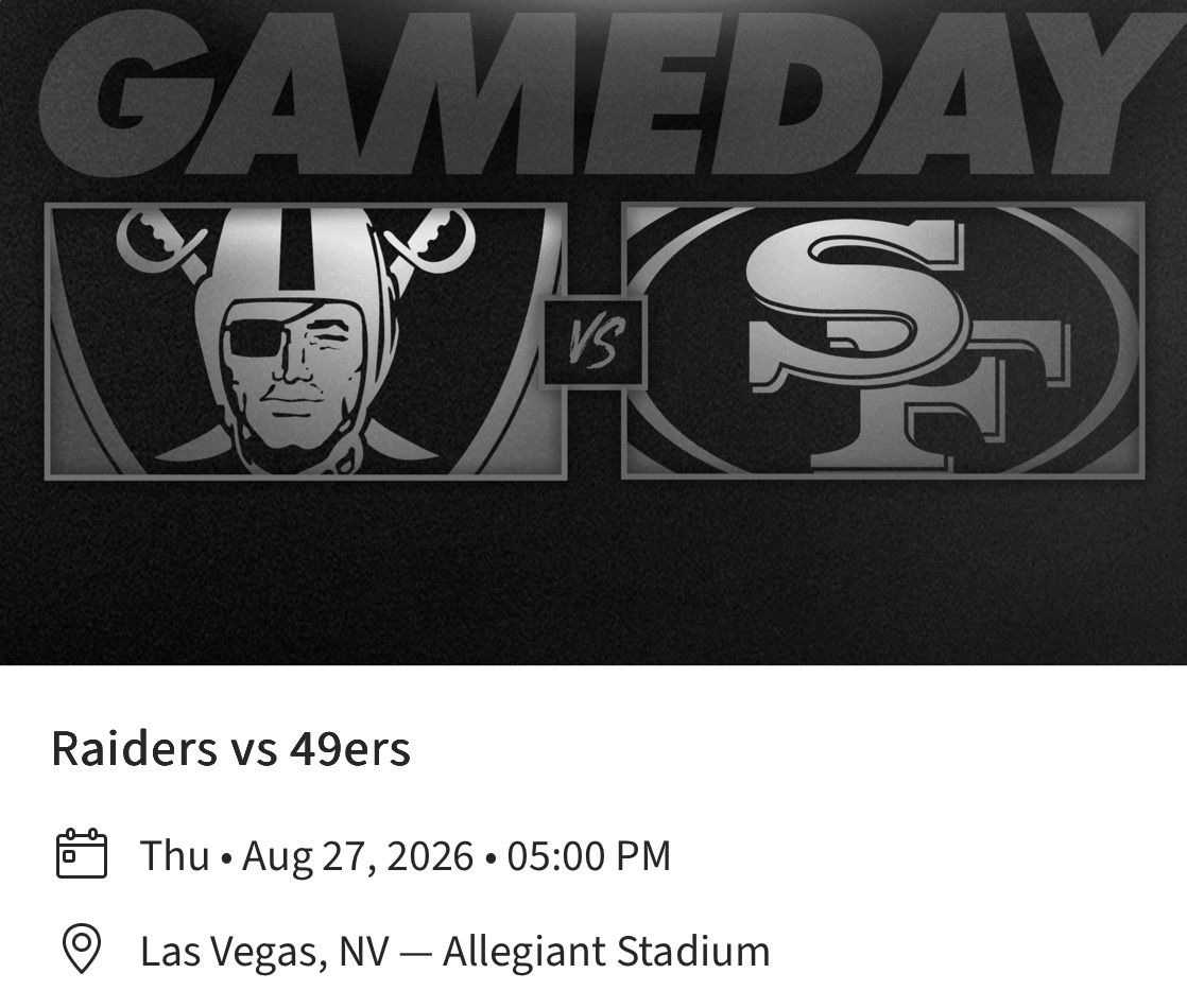 Raiders vs 49ers