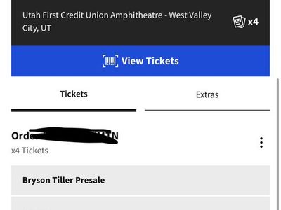 4x Bryson Tiller Concert Tickets - West Valley City, UT (Aug 27)