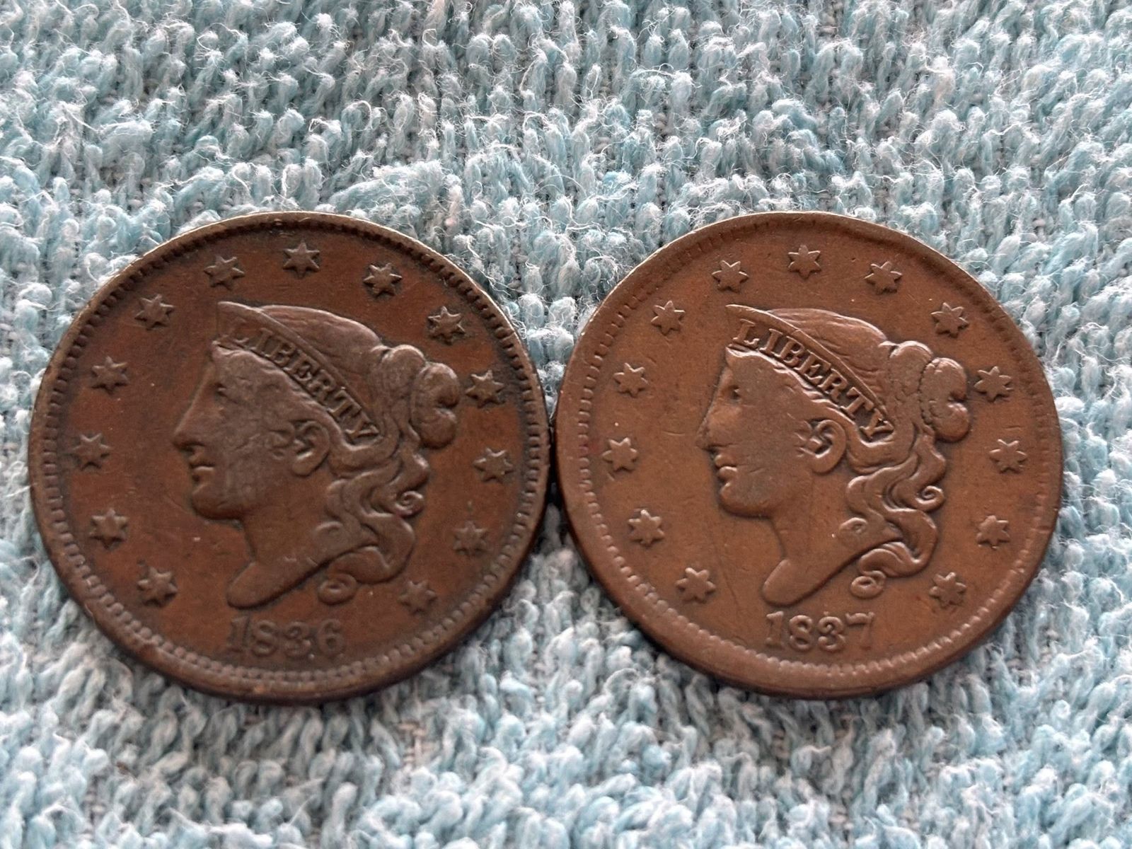 1836 & 1837 large cents $50 each