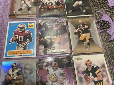 NFL Football Card Lot: Brett Favre, Jerry Rice, Joe Namath, Steve Young, Junior Seau