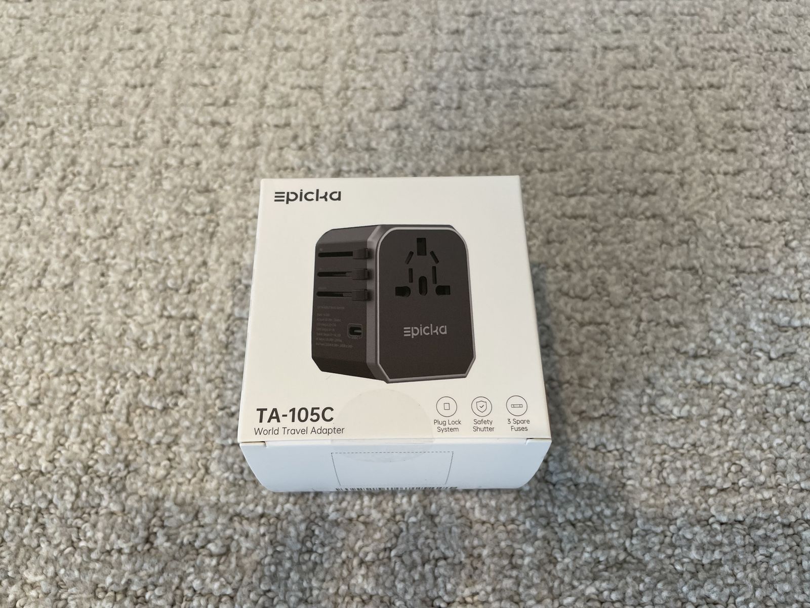 Epicka TA-105C World Travel Adapter - Universal All-in-One Charger with Plug Lock System