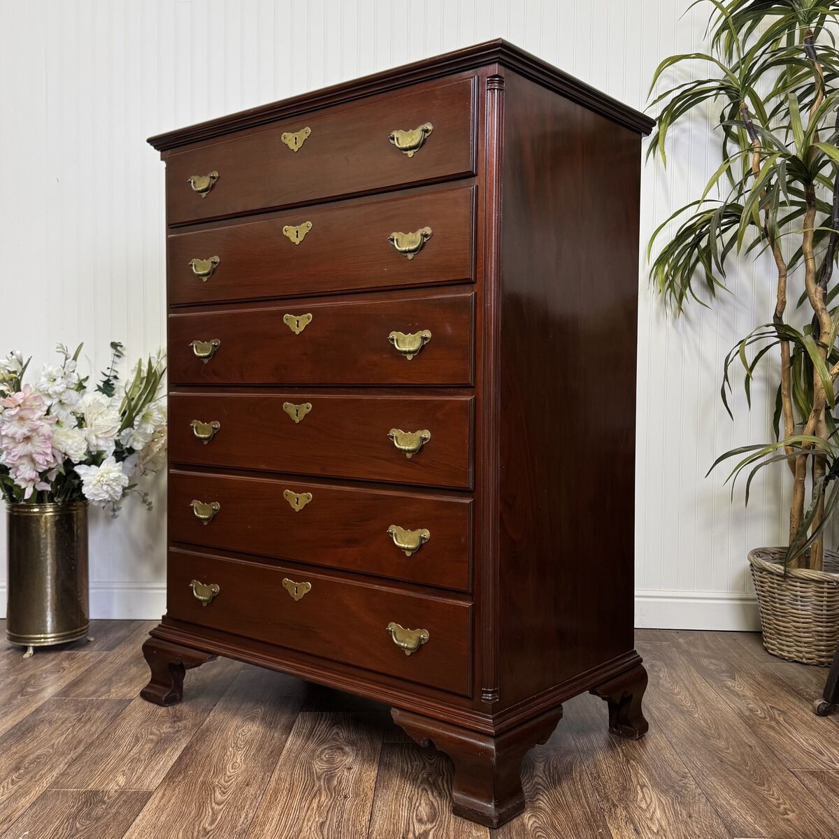 Vintage Chippendale Mahogany Colonial Chest