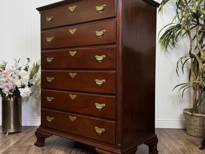 Vintage Chippendale Mahogany Colonial Chest