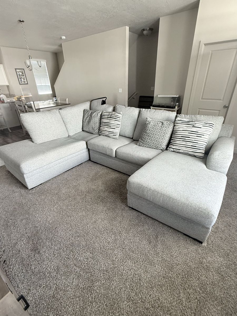 Bresslyn Place 2-Piece Next-Gen Nuvella Performance Fabric Sectional Couch with Double Chaise, Gray