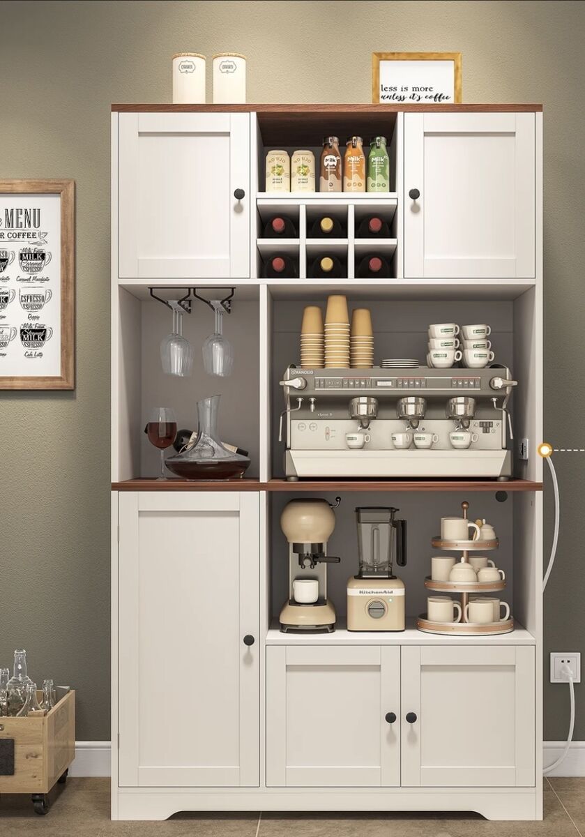 Pantry Cabinet w/ Coffee Bar Hutch