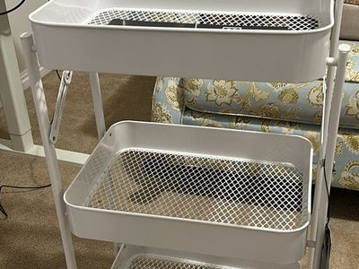 Home Fix 3-Tier Multipurpose Rolling Cart - White, 18.1 x 9.7 x 31.7 inches