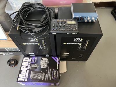 KRK Rokit 8 Studio Monitors & TASCAM 4 Track Recorder