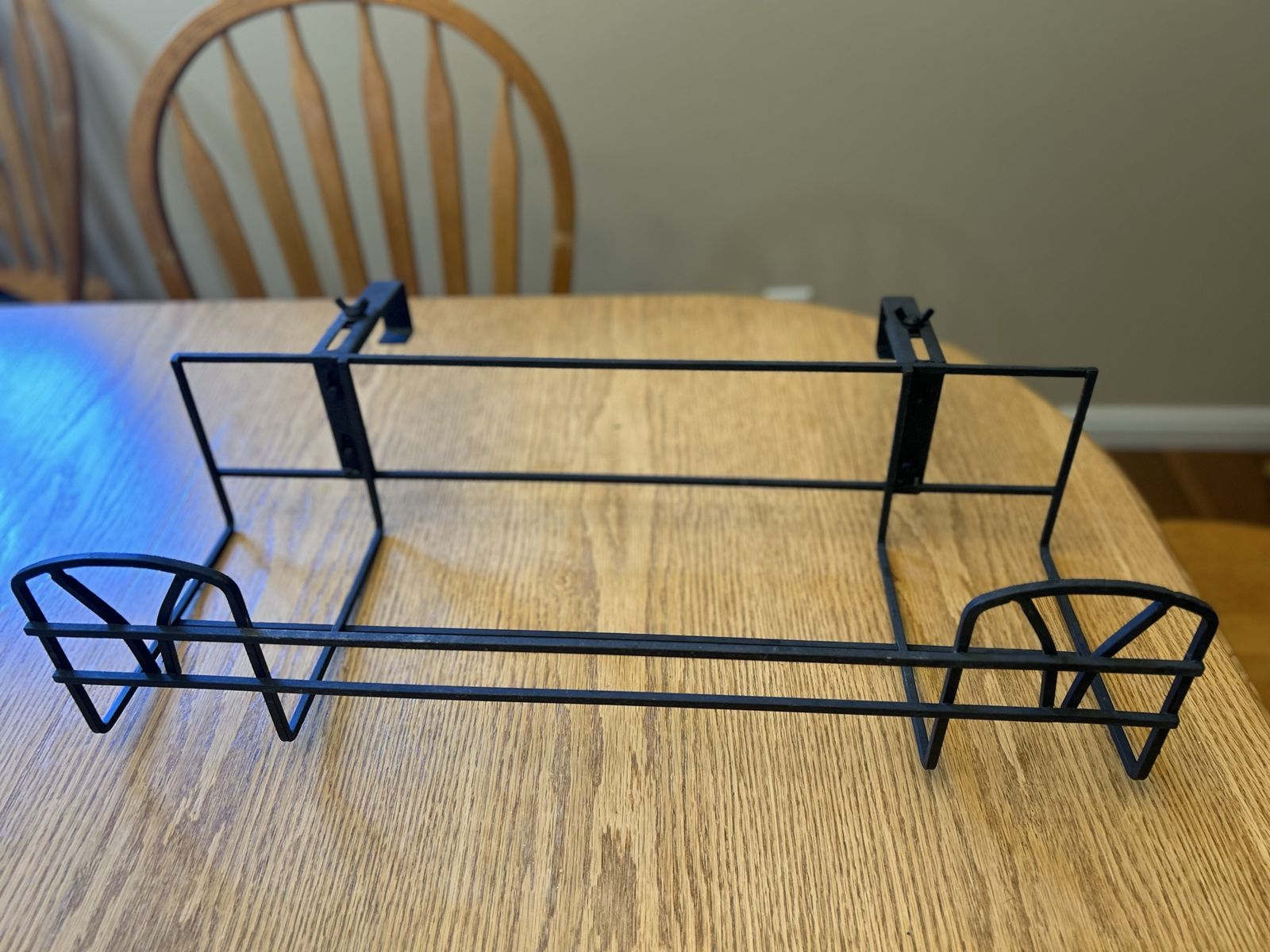 Black Metal Hanging Planter Boxes Holders. Set of 3 with hardware. Almost new.