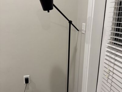 Minimalist Black Metal Floor Lamp - Adjustable Angle, Modern Design