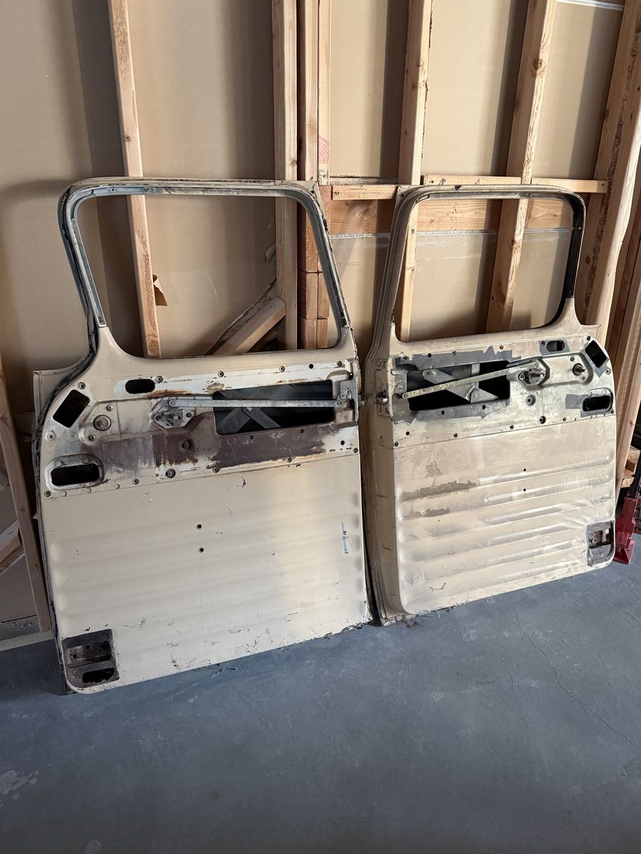1955 Truck Doors (Pair) - Project Ready - Bare Metal/Partially Stripped