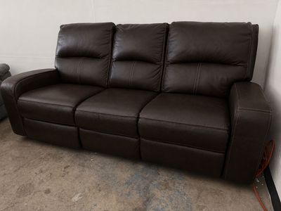 ️ COSTCO CAREY LEATHER POWER RECLINING SOFA ️