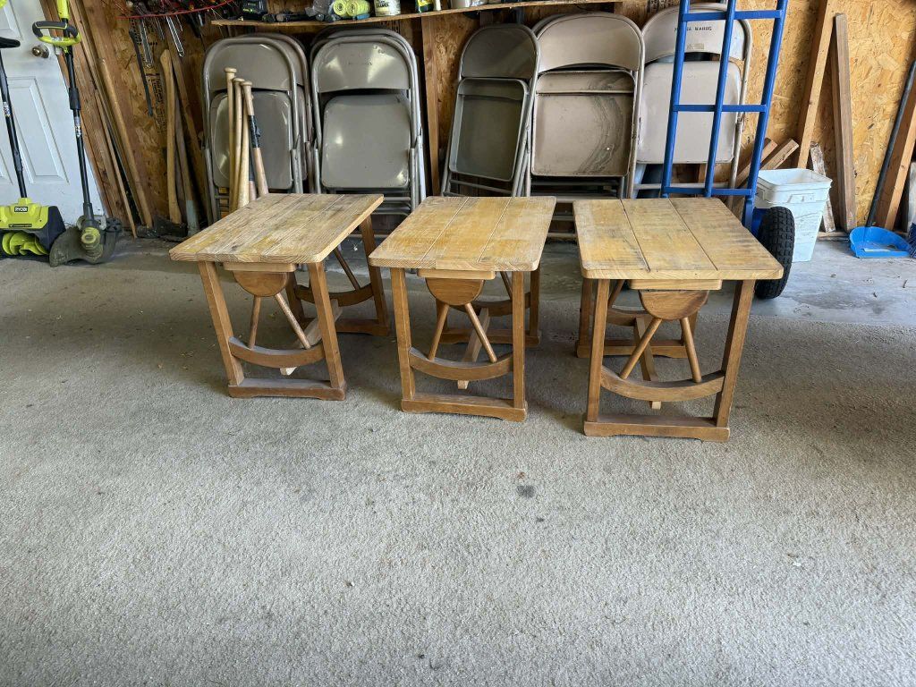 Wagon Wheel Side Tables
