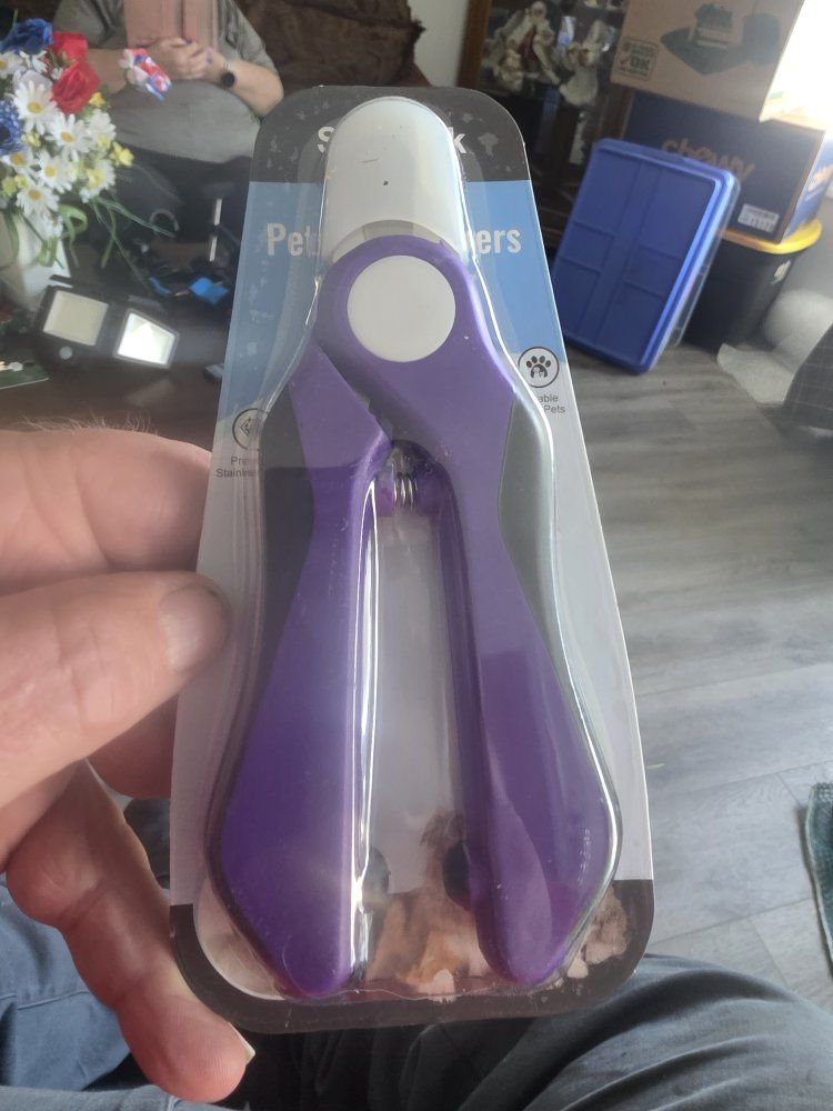 Pet Nail Clippers, Purple & Black Ergonomic Grooming Clippers