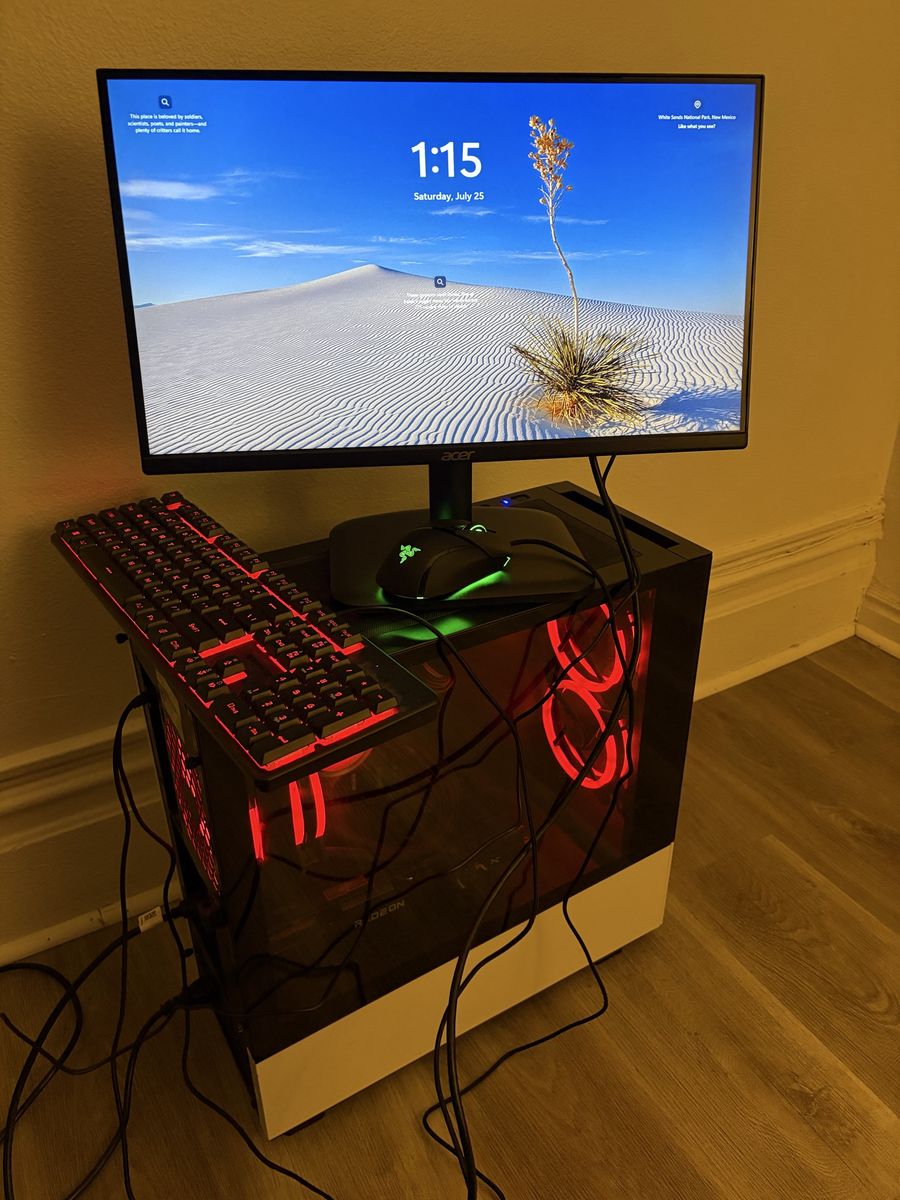 Acer 21.5" IPS Monitor, AMD Ryzen 7 Gaming PC, Razer Basilisk V3 Mouse & Keyboard Full Setup