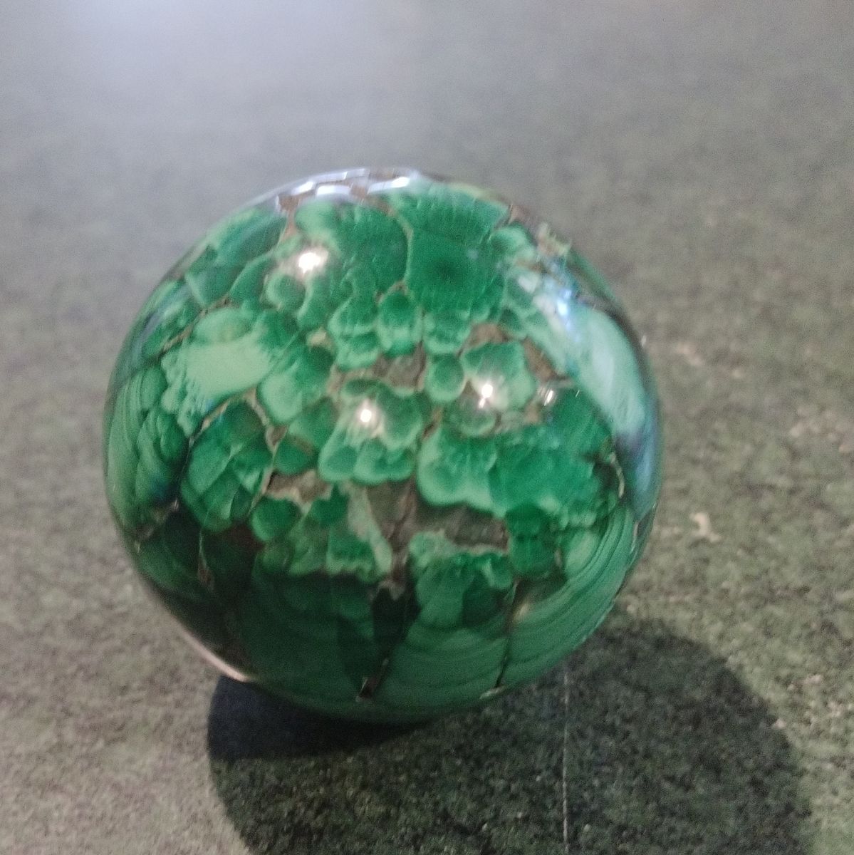 Malachite crystal sphere