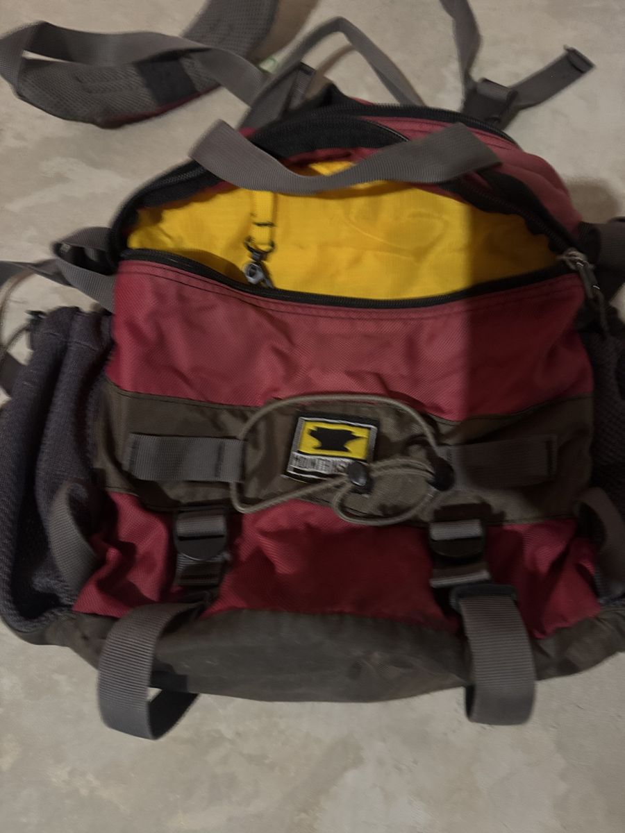 Mountainsmith Vintage Lumbar Hiking Pack Backpack Red Brown