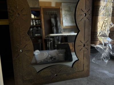 Distressed Steel Mirror