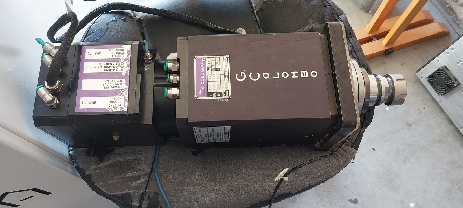 ATC Spindle Motor Water Cooled CNC Giordano Colombo + VFD single phase + Transformer + Chiller + more