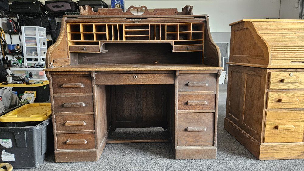 vintage roll top desk