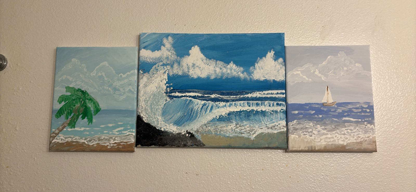 Original Beach acrylic painting set