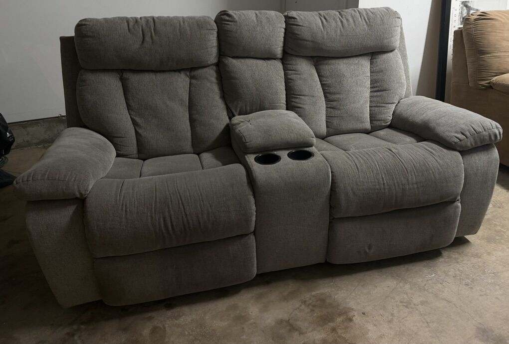 Gray Reclining Loveseat  Free Delivery