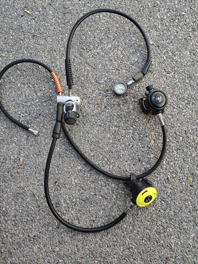 Beuchat Scuba Diving Regulator Setup with Pressure Gauge Used