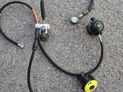 Beuchat Scuba Diving Regulator Setup with Pressure Gauge Used