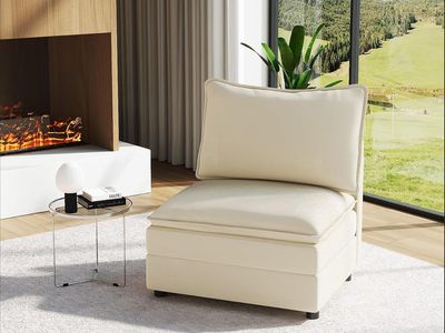 New in Box Vesgantti 40" Single Seat Sofa, Chenille Beige (Without Armrest). Retails $200