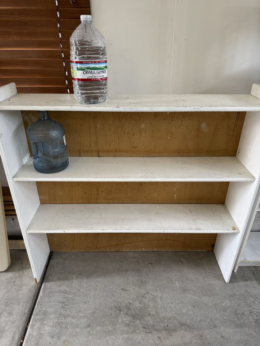 White Wood 3-Tier Freestanding Shelf Unit - 45” long 43” H x 10" D