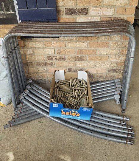 Used Trampoline Frame and Springs - 15 ft Round Galvanized Steel for Outdoor Play