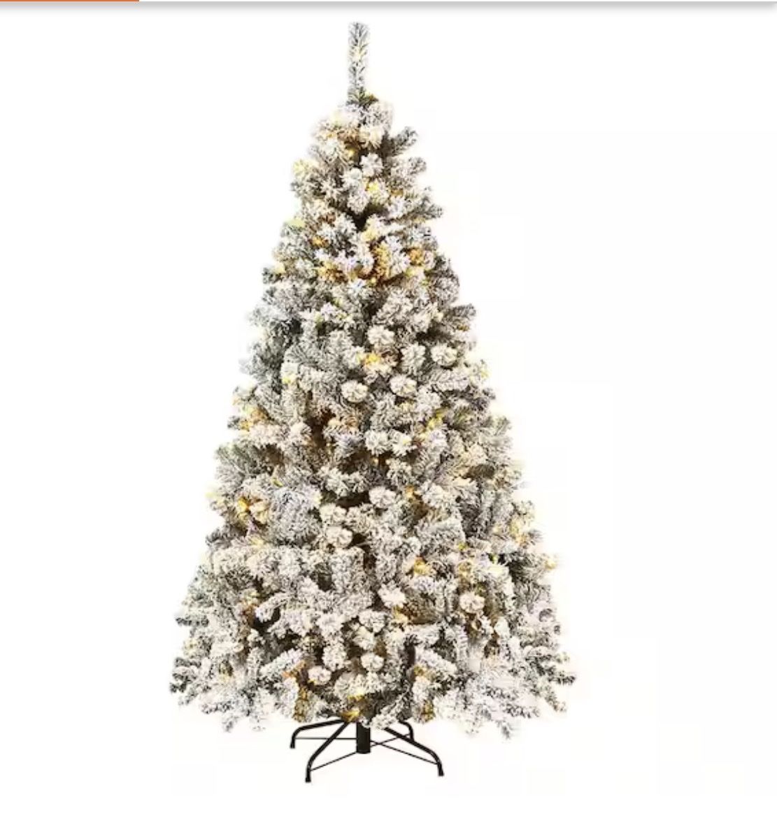 POWERSTONE 6ft Flocked Artificial Christmas Tree with Lights