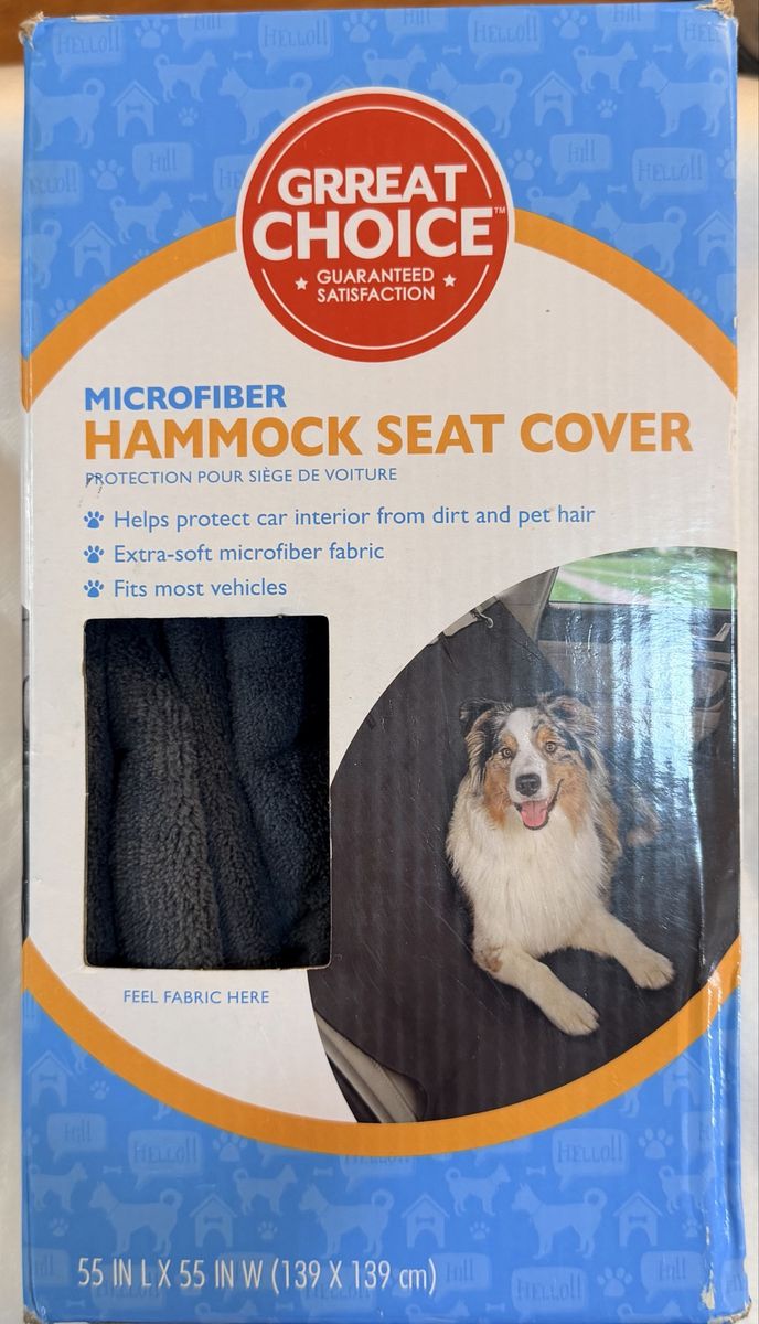 GRREAT CHOICE Microfiber Hammock Seat Cover for Pets, 55x55 inch, Car Interior Protection