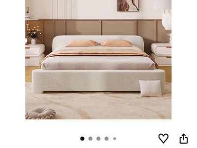Modern White Full Bed Frame