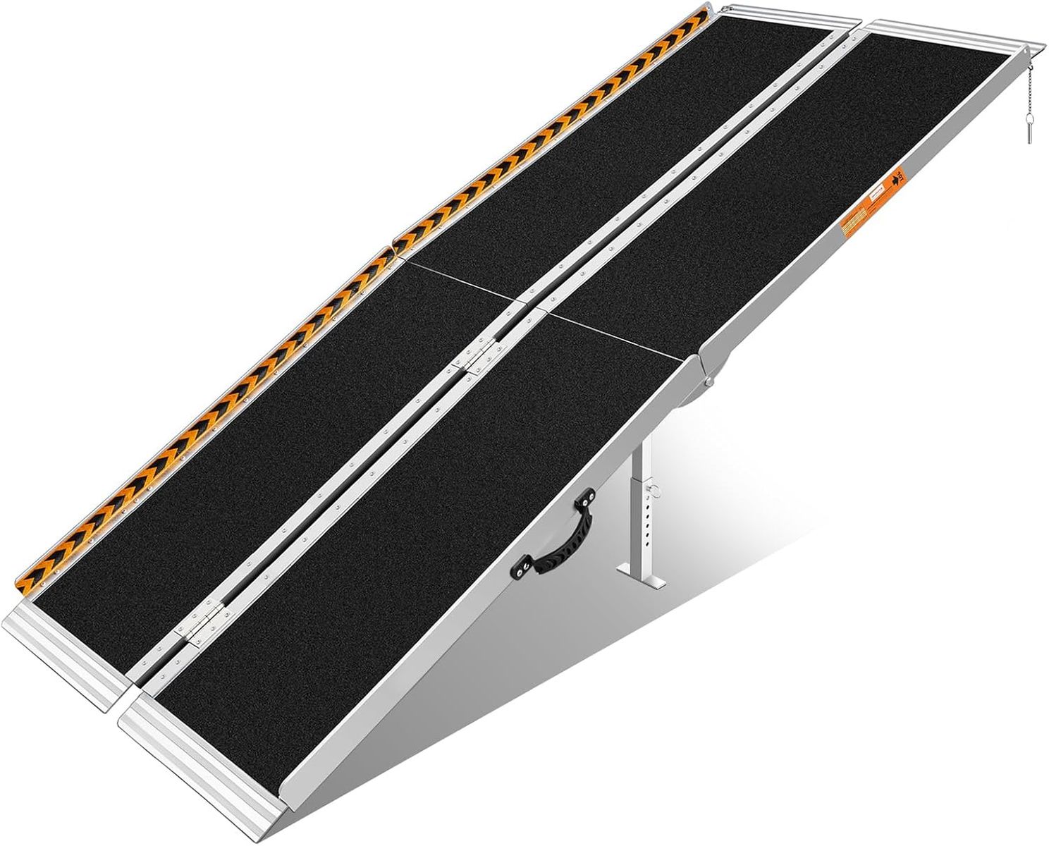 8' Portable Wheelchair Ramp, Non-Skid Aluminum Handicap Ramps with Handle
