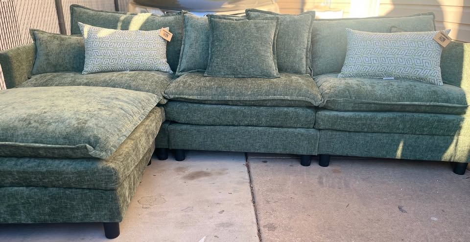 Brand New Designer-Style Modular Sectional with Oversized Ottoman