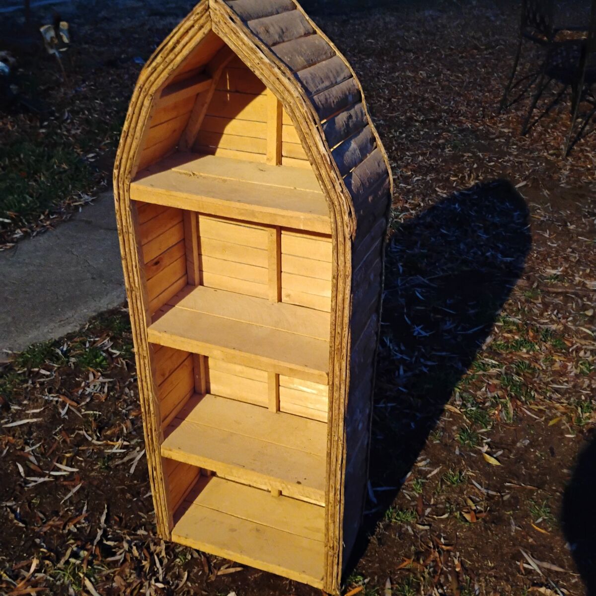 Custom Split Log Shelves W/ Bark on Outside