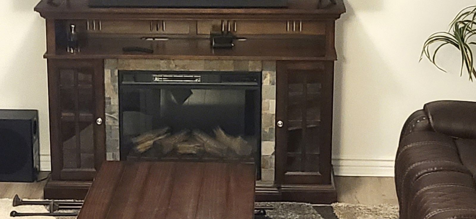 Fireplace TV entertainment stand
